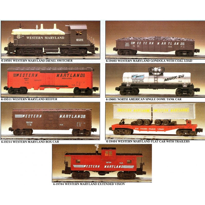 LIONEL 18501 WESTERN MARYLAND FALLEN FLAGS SERIES 4 WITH 19214, 19403 ...