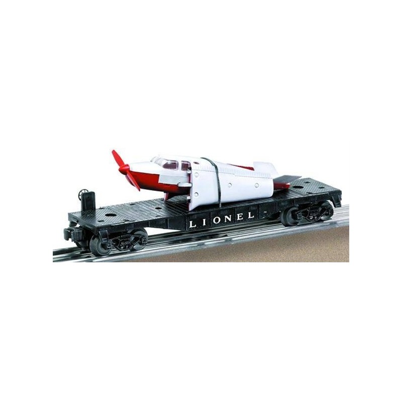 LIONEL 29462 LIONEL LINES FLATCAR WITH WHITE AND RED AIRPLANE