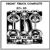 LIONEL PART 671-93 truck front