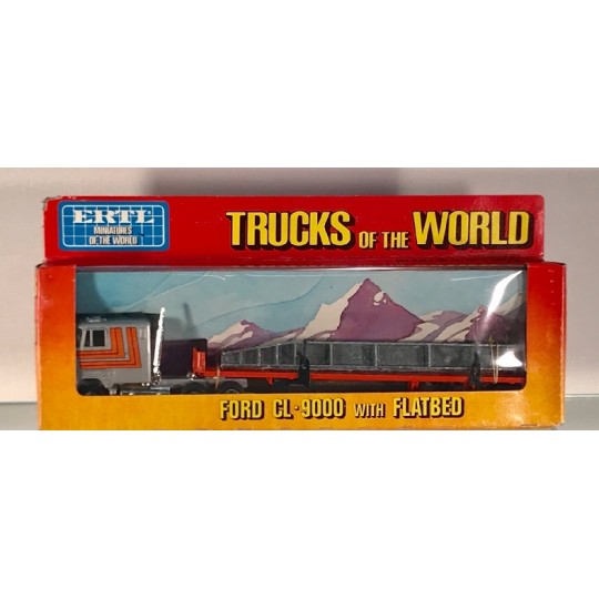ERTL 1455 FORD CLT-9000 MACK TRUCKS WITH FLATBED WITH STEEL I BEAM
