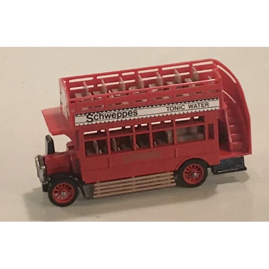 MATCHBOX Y-23 MODELS OF YESTERYEAR SCHWEPPES 1922 A.E.C. S TYPE OMNIBUS