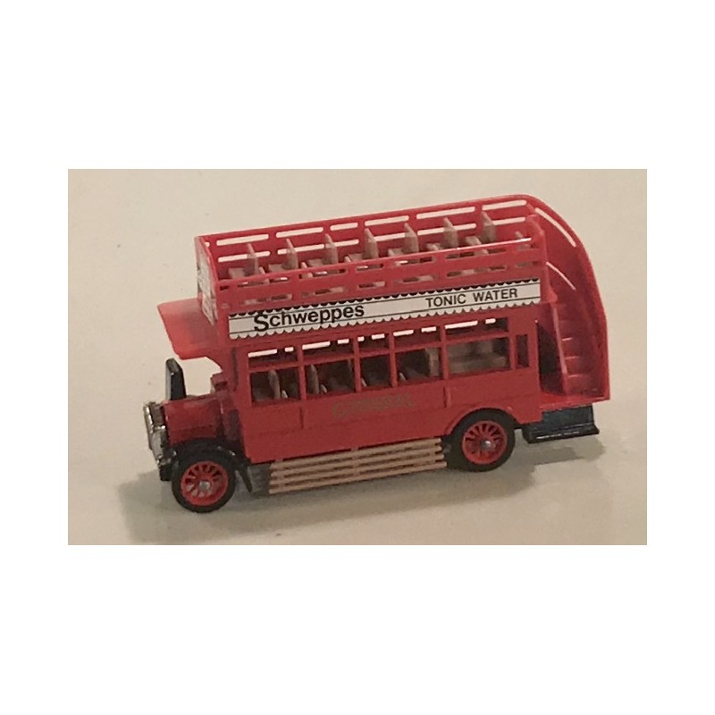 MATCHBOX Y-23 MODELS OF YESTERYEAR SCHWEPPES 1922 A.E.C. S TYPE OMNIBUS