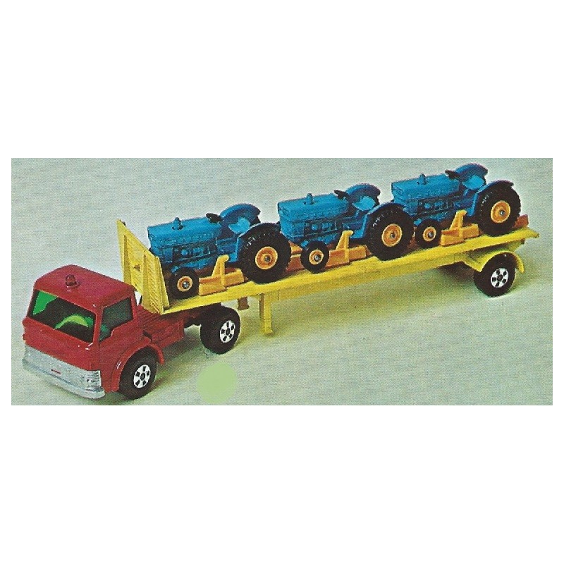 MATCHBOX K-20 FORD TRACTOR TRANSPORTER WITH THREE TRACTORS