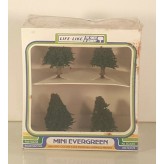 LIFE LIKE 1326 MINI EVERGREEN TREES SET OF 4