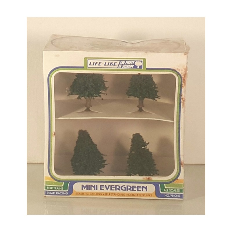 LIFE LIKE 1326 MINI EVERGREEN TREES SET OF 4