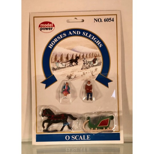 MODEL POWER 6054 HORSE AND SLEIGH WITH TWO PASSENGERS O GAUGE