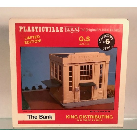 PLASTICVILLE 0700 BANK BUILDING KIT BUFF AND GREEN