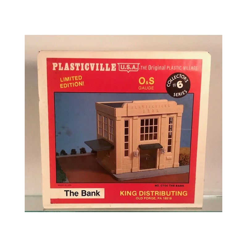 PLASTICVILLE 0700 BANK BUILDING KIT BUFF AND GREEN