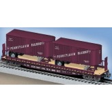 LIONEL 17582 PENNSYLVANIA RAILROAD PS-4 FLATCAR WITH TRAILERS STANDARD O