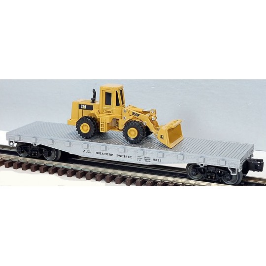 LIONEL 17517 WESTERN PACIFIC FLATCAR WITH ERTL CATERPILLAR FRONTLOADER STANDARD O