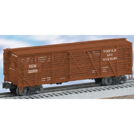 LIONEL 17712 NORFOLF AND WESTERN ACF 40-TON STOCK CAR STANDARD O
