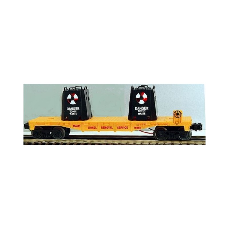 LIONEL 16666 TOXIC WASTE FLATCAR WITH ILLUMINATED CONTAINERS