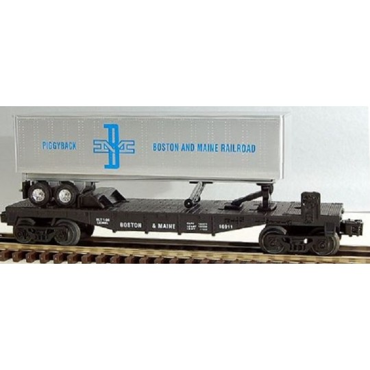 LIONEL 16911 BOSTON AND MAINE FLATCAR WITH TRAILER