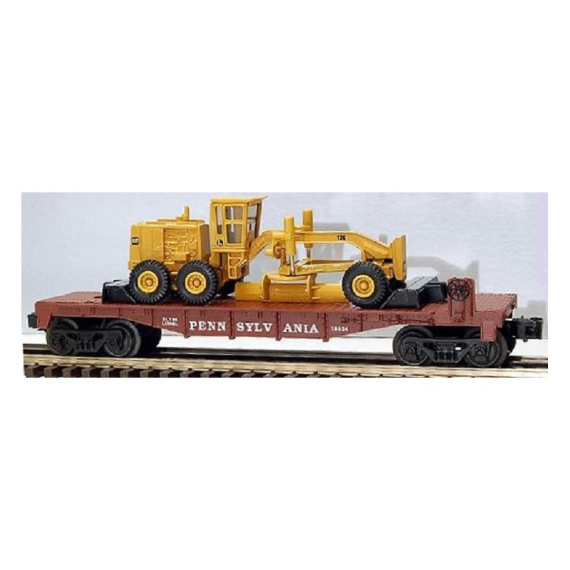 LIONEL 16934 PENNSYLVANIA RAILROAD FLATCAR WITH ERTL ROAD GRADER