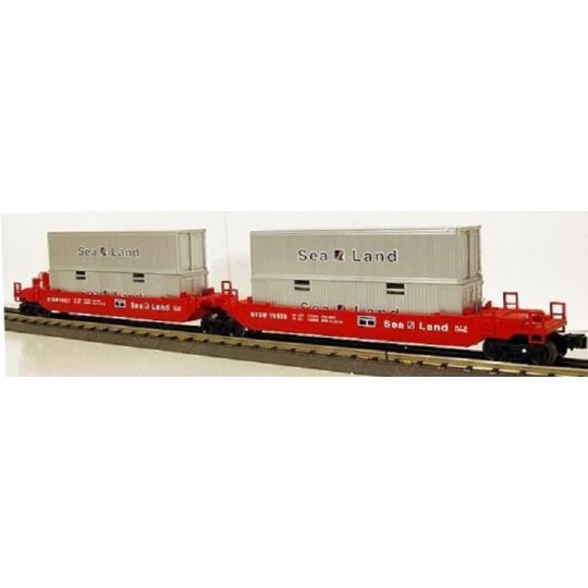 LIONEL 16936 SEALAND MAXI STACK FLATCAR SET WITH CONTAINERS
