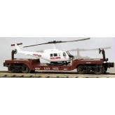 LIONEL 16968 DEPRESSED CENTER FLATCAR WITH ERTL HELICOPTER