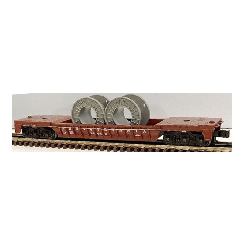 LIONEL 16983 PENNSYLVANIA RAILROAD F9 WELL CAR WITH CABLE REELS