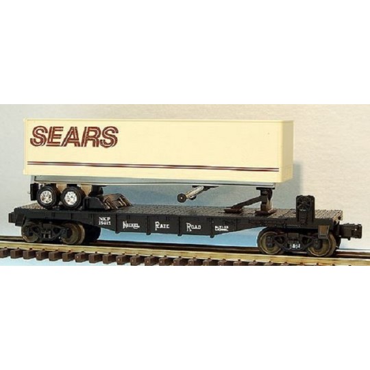 LIONEL 19411 NICKEL PLATE ROAD FLATCAR WITH SEARS TRAILER