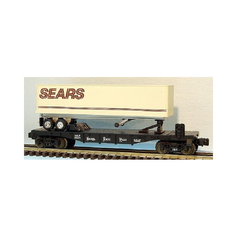 LIONEL 19411 NICKEL PLATE ROAD FLATCAR WITH SEARS TRAILER