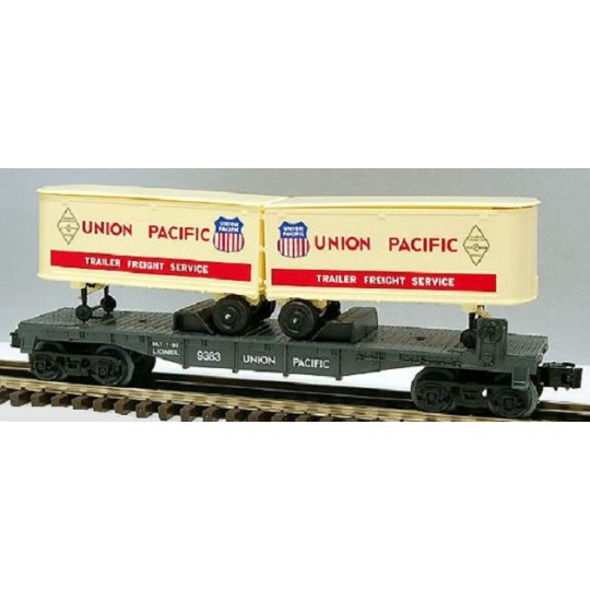 LIONEL 6-9383 UNION PACIFIC FLATCAR WITH TRAILERS