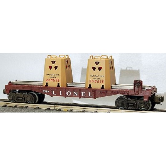 LIONEL 6-9389 RADIOACTIVE WASTE CAR WITH ILLUMINATED CONTAINERS