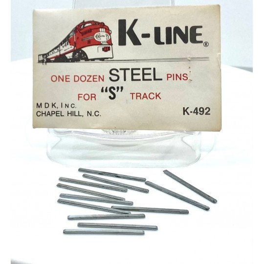 K-LINE K-492 SOLID STEEL PINS FOR S GAUGE TRACK
