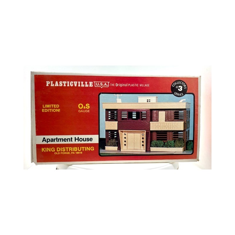 PLASTICVILLE 500 APARTMENT HOUSE BUILDING KIT - RED - O AND S GAUGE