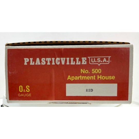 PLASTICVILLE 500 APARTMENT HOUSE BUILDING KIT - RED - O AND S GAUGE