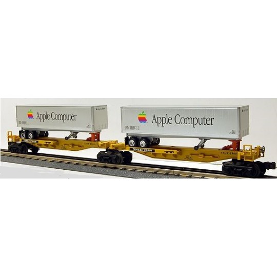 LIONEL 26908 TTUX FLATCARS WITH APPLE COMPUTER TRAILERS