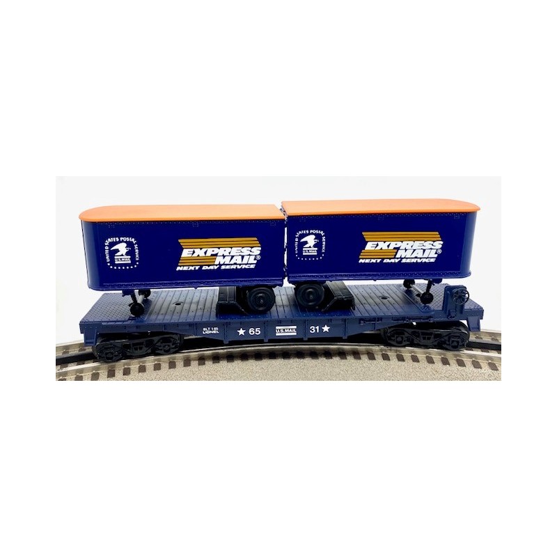 LIONEL 6-6531 EXPRESS MAIL FLATCAR WITH TRAILERS