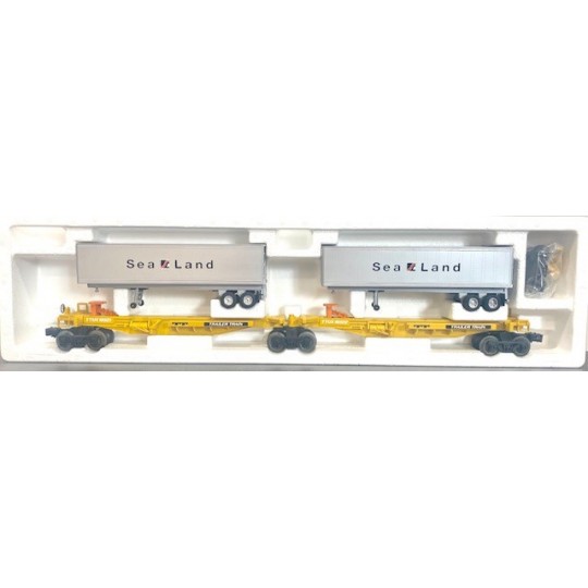 LIONEL 16322 SEALAND TTUX FLATCARS WITH TRAILERS - SET OF TWO