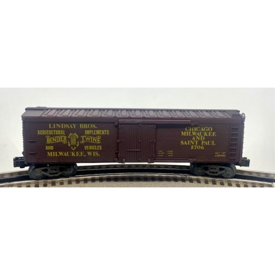 LIONEL 6-5706 LINDSAY BROTHERS  BINDER AND TWINE WOODSIDED REEFER