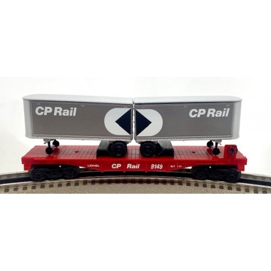 LIONEL 6-9149 CANADIAN PACIFIC RAIL FLATCAR WITH TRAILERS
