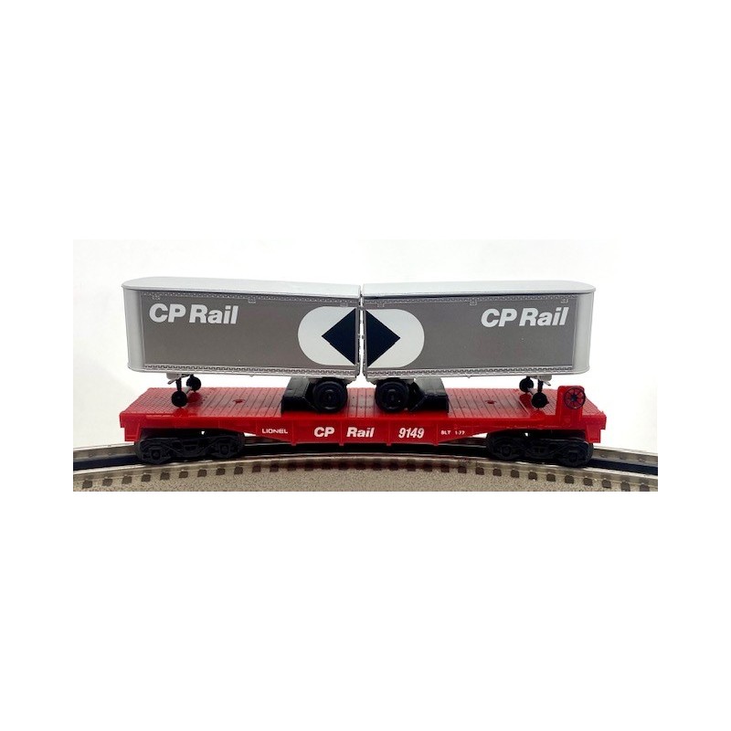 LIONEL 6-9149 CANADIAN PACIFIC RAIL FLATCAR WITH TRAILERS