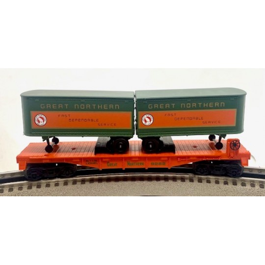 LIONEL 6-9282 GREAT NORTHERN FLATCAR WITH TRAILERS