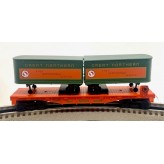 LIONEL 6-9282 GREAT NORTHERN FLATCAR WITH TRAILERS