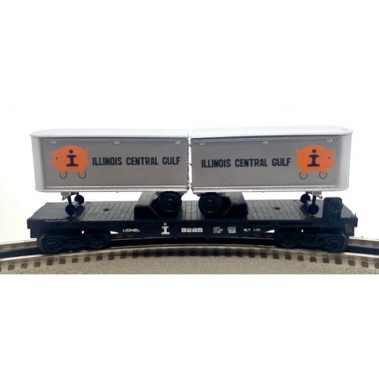 LIONEL 6-9285 ILLINOIS CENTRAL GULF FLATCAR WITH TRAILERS