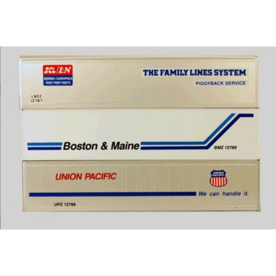 LIONEL 12784 UNION PACIFIC, FAMILY LINES AND BOSTON & MAINE INTERMODAL CONTAINERS SET