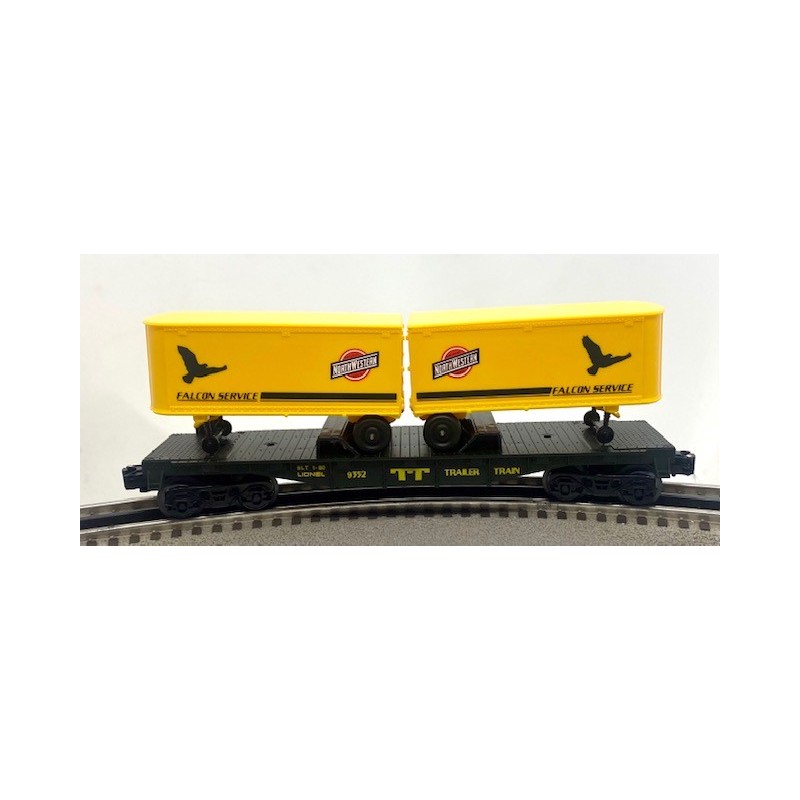 LIONEL 6-9352 CHICAGO AND NORTHWESTERN FLATCAR WITH TRAILERS