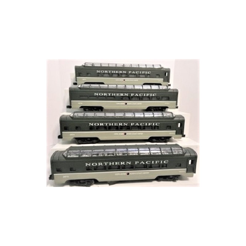 LIONEL 19166 NORTHERN PACIFIC VISTA DOME CAR SET - 4 PACK