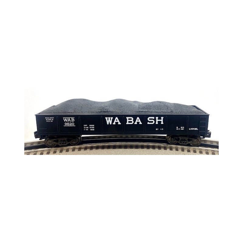 LIONEL 6-9820 WABASH GONDOLA WITH COAL LOAD - STANDARD O