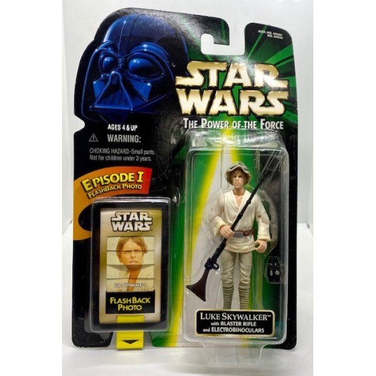 KENNER STAR WARS THE POWER OF THE FORCE LUKE SKYWALKER ACTION FIGURE WITH EPISODE 1 FLASHBACK PHOTO