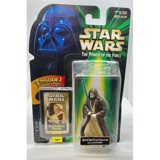 KENNER STAR WARS THE POWER OF THE FORCE BEN (OBI-WAN) KENOBI ACTION FIGURE WITH EPISODE 1 FLASHBACK PHOTO