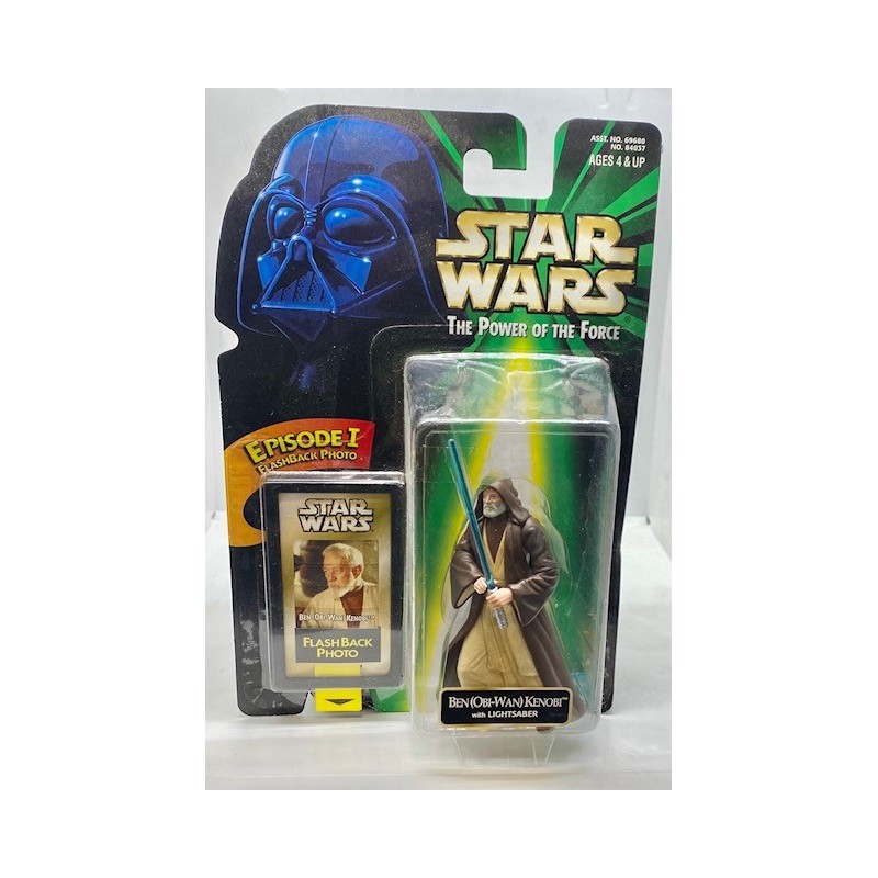 KENNER STAR WARS THE POWER OF THE FORCE BEN (OBI-WAN) KENOBI ACTION FIGURE WITH EPISODE 1 FLASHBACK PHOTO