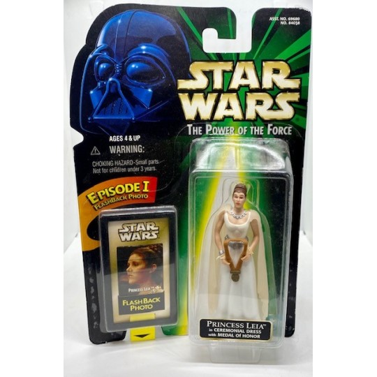 KENNER STAR WARS THE POWER OF THE FORCE PRINCESS LEIA ACTION FIGURE WITH EPISODE 1 FLASHBACK PHOTO