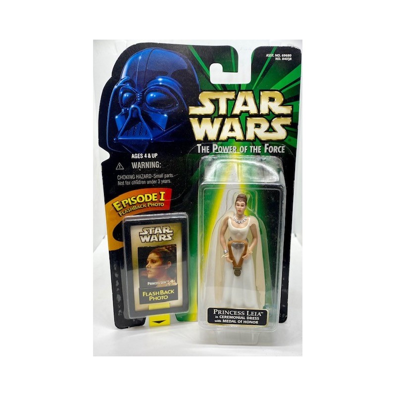 KENNER STAR WARS THE POWER OF THE FORCE PRINCESS LEIA ACTION FIGURE WITH EPISODE 1 FLASHBACK PHOTO