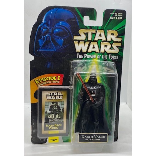 KENNER STAR WARS THE POWER OF THE FORCE DARTH VADER ACTION FIGURE WITH EPISODE 1 FLASHBACK PHOTO