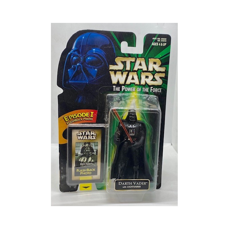 KENNER STAR WARS THE POWER OF THE FORCE DARTH VADER ACTION FIGURE WITH EPISODE 1 FLASHBACK PHOTO
