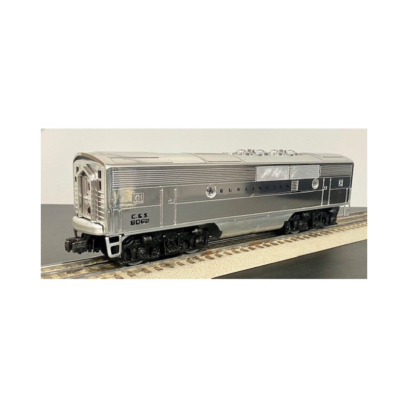 LIONEL 8062 BURLINGTON F-3 B UNIT - CHROME