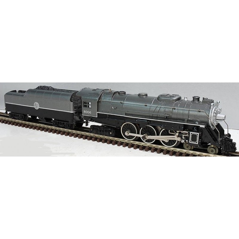 LIONEL 8006 ATLANTIC COAST LINE 4-6-4 SILVER SHADOW STEAM LOCOMOTIVE AND TENDER WITH DISPLAY CASE